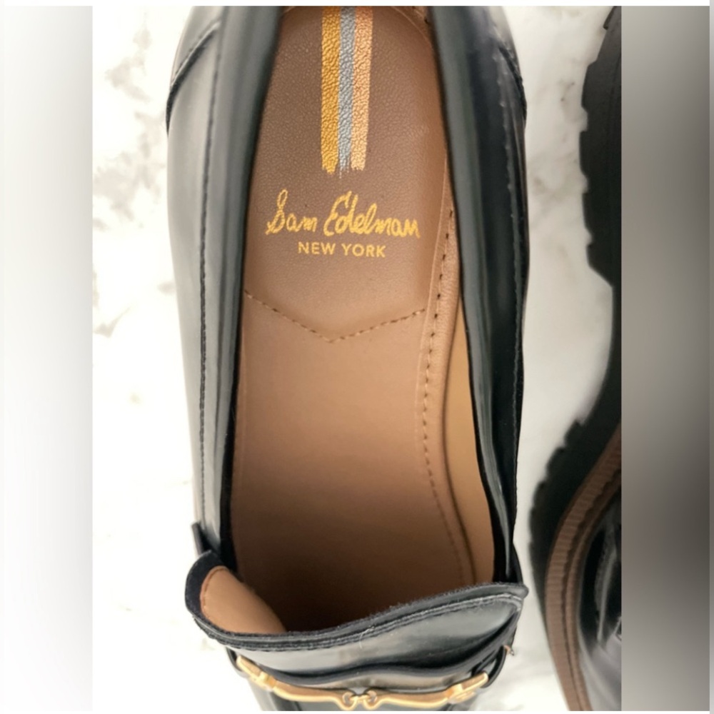 Sam Edelman Chunky Lug Penny Loafer Size 8.5 Black Laurs - Picture 8 of 13